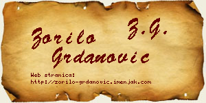 Zorilo Grdanović vizit kartica